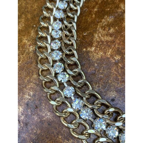 RJ Graziano Necklace Womens Gold Chain with Crystals Statement Piece - Picture 10 of 12